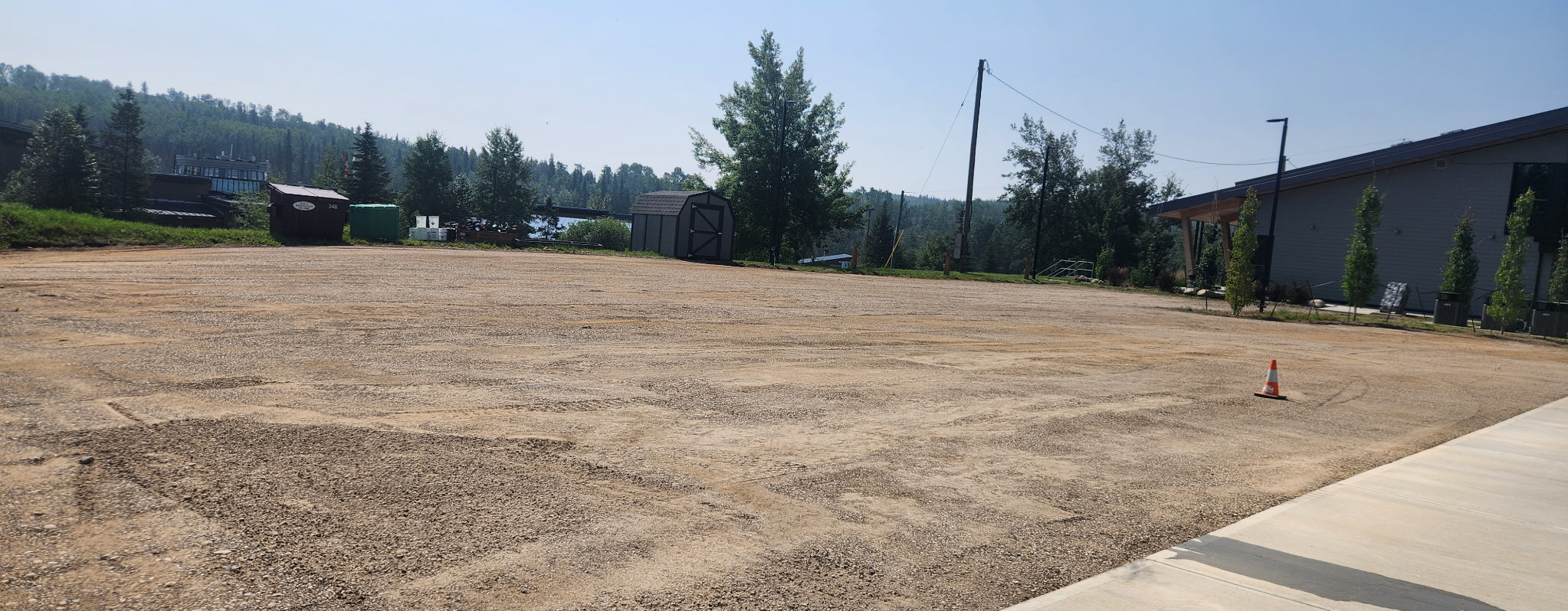 Graded and compacted gravel base ready for asphalt