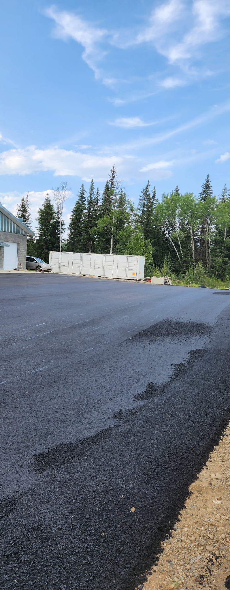 Fresh black asphalt lot